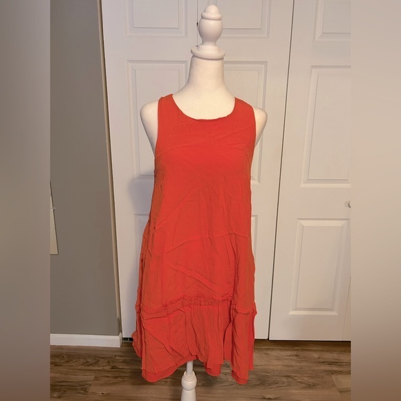 BANANA REPUBLIC - ORANGE RUFFLE MINI DRESS - Size 10 - Picture 1 of 4